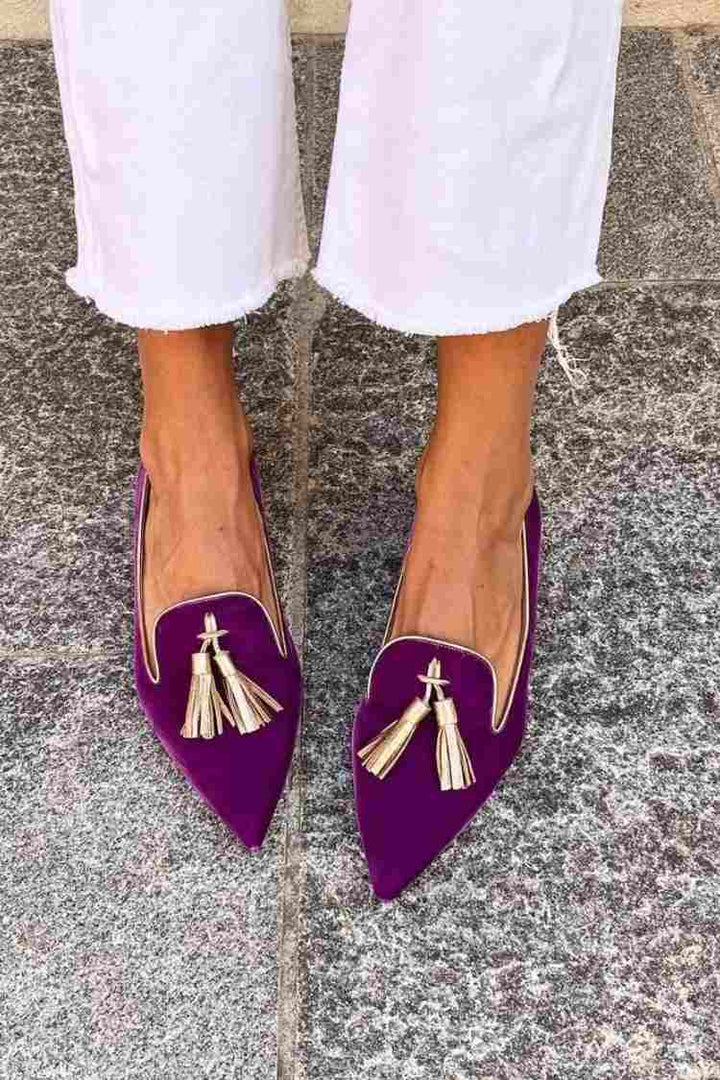 Olivia - Elegant Women's Comfort Loafers with Tassel and Pointed Toe