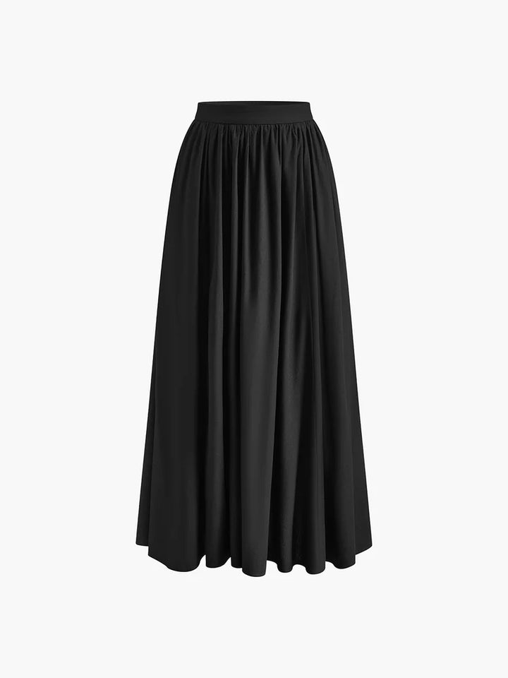 Olivia - Flowy Women's Linen Maxi Skirt with Elasticated Waist and A-Line Silhouette