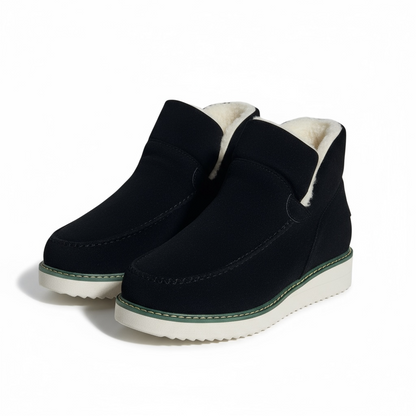 Olivia - Women’s warm fleece lined slip on ankle boots with chunky sole
