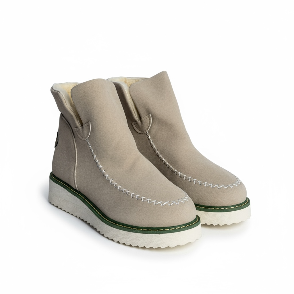 Olivia - Women’s warm fleece lined slip on ankle boots with chunky sole