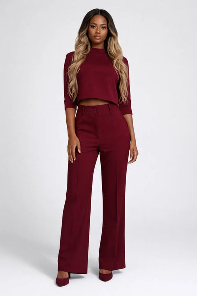 Co-ord Set Women - Crop Top and Wide Leg Trousers | Chic