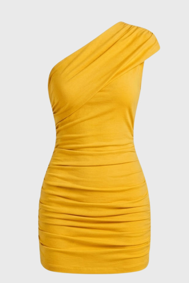 Mini Dress Women - One Shoulder Ruched Detail | Elegant