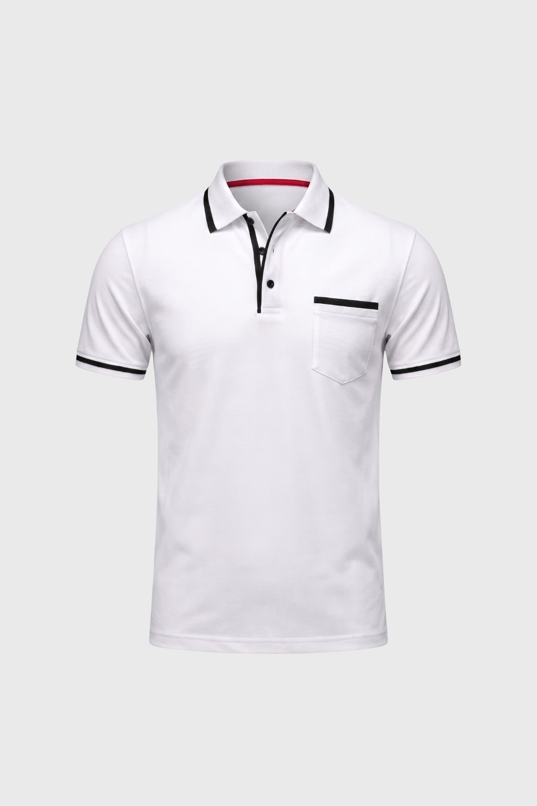 Polo Shirt Men - Contrast Trim Detail with Chest Pocket | Smart