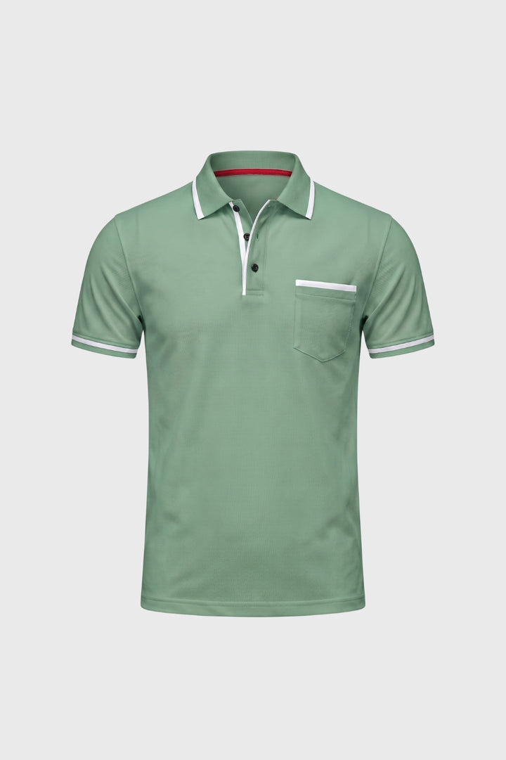 Polo Shirt Men - Contrast Trim Detail with Chest Pocket | Smart