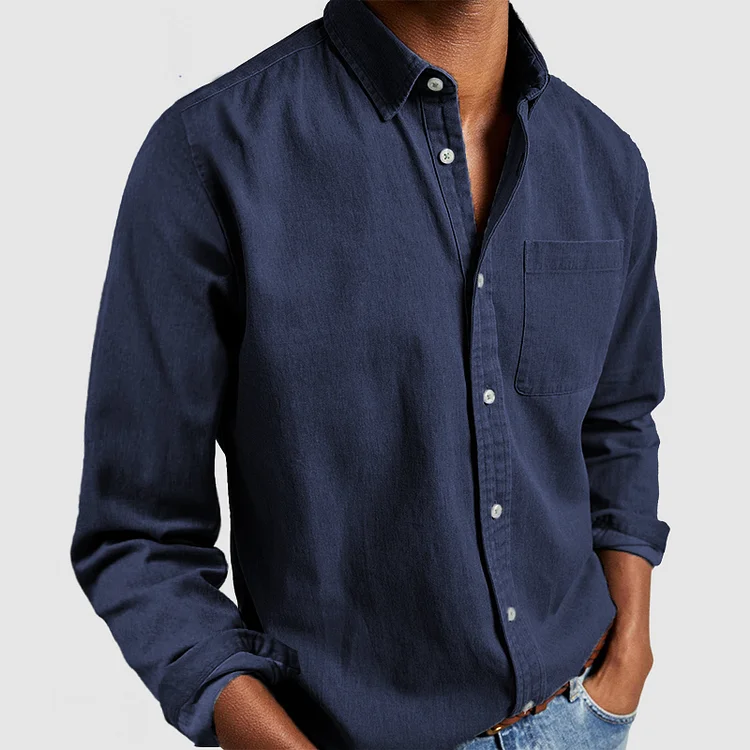 Oscar - Smart Men's Cotton Shirt with Tailored Fit and Chest Pocket