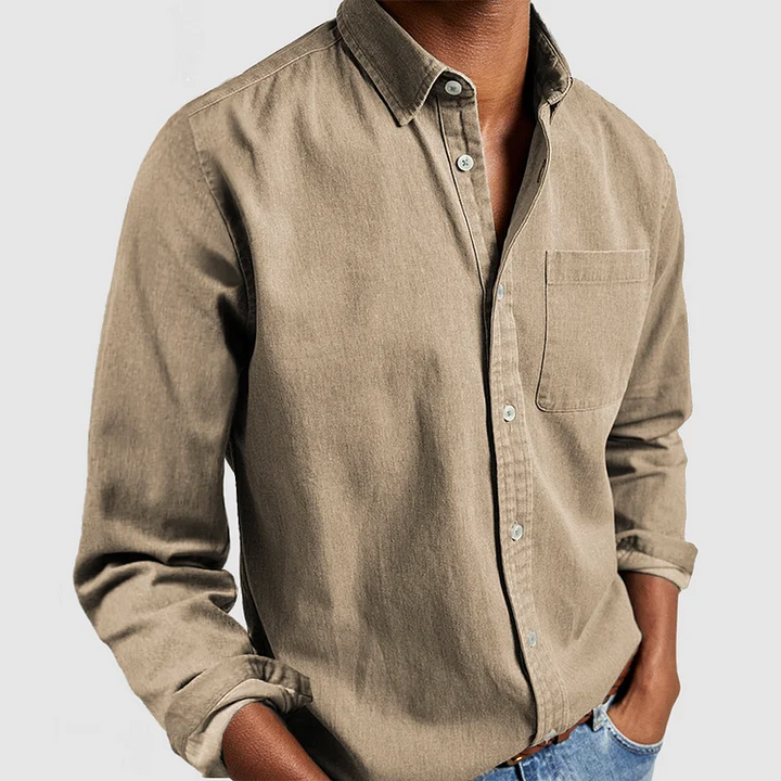 Oscar - Smart Men's Cotton Shirt with Tailored Fit and Chest Pocket
