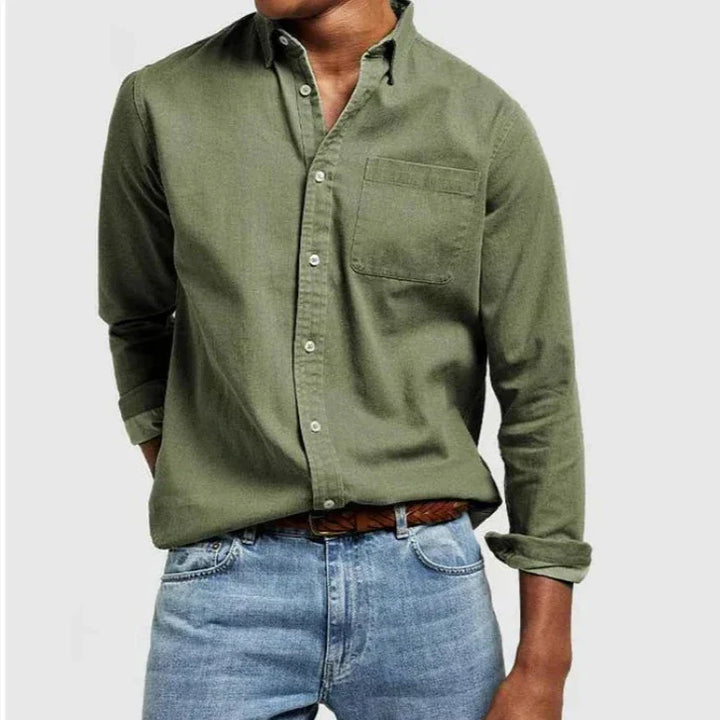 Oscar - Smart Men's Cotton Shirt with Tailored Fit and Chest Pocket