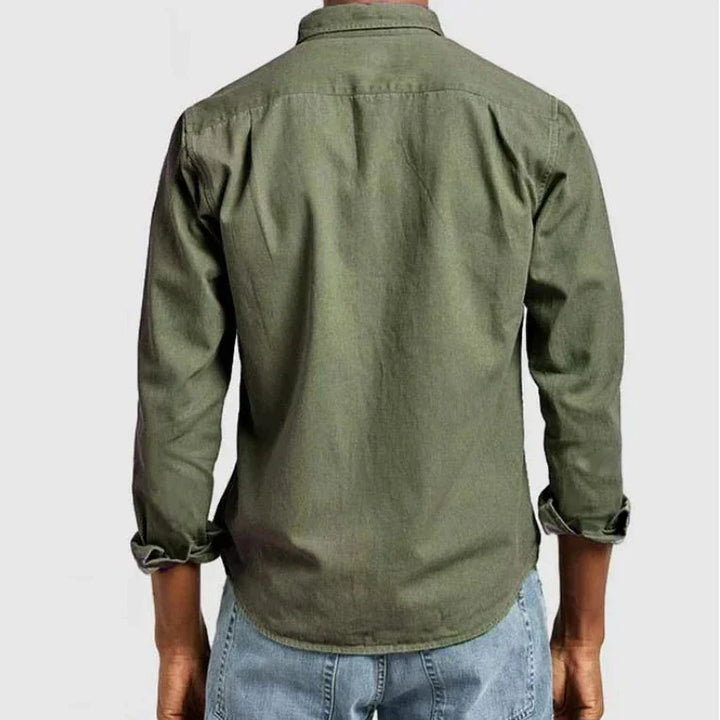 Oscar - Smart Men's Cotton Shirt with Tailored Fit and Chest Pocket