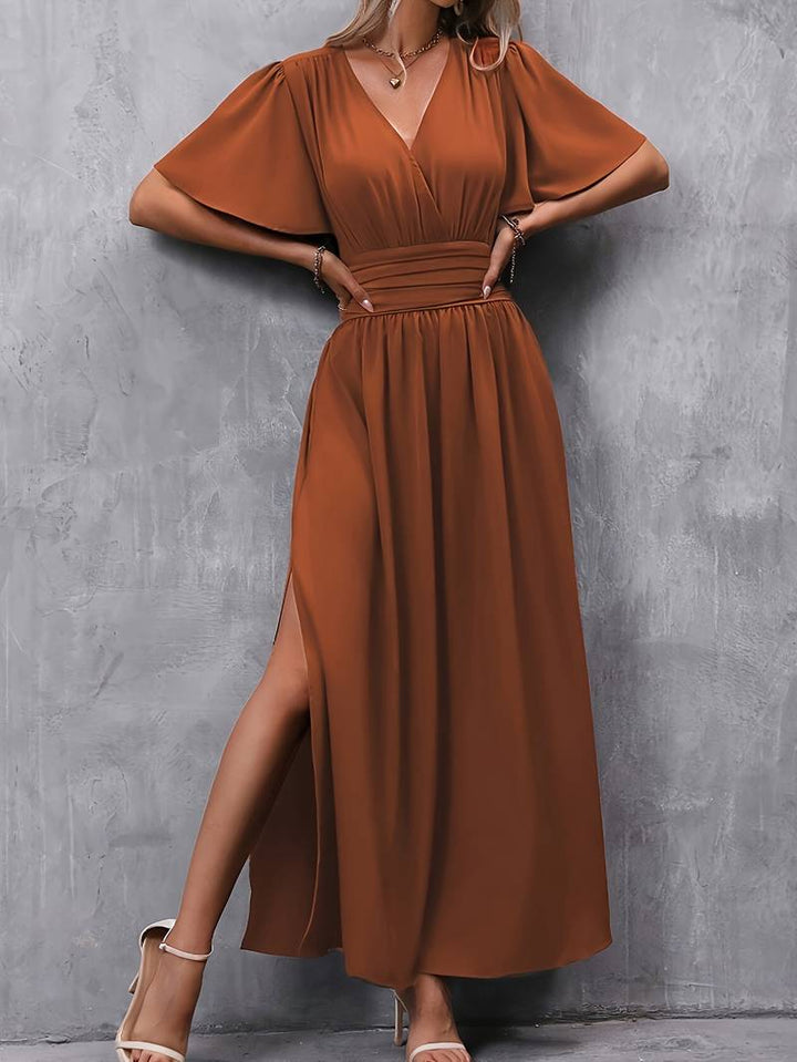 Penelope - Elegant Women's Summer Maxi Dress with Flutter Sleeves and High
