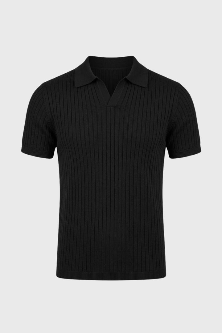 Polo Shirt Men - Knitted Short Sleeve with Open Collar | Casual