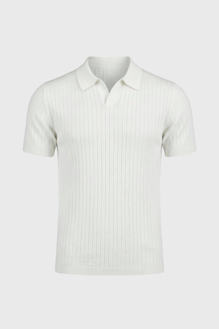 Polo Shirt Men - Knitted Short Sleeve with Open Collar | Casual