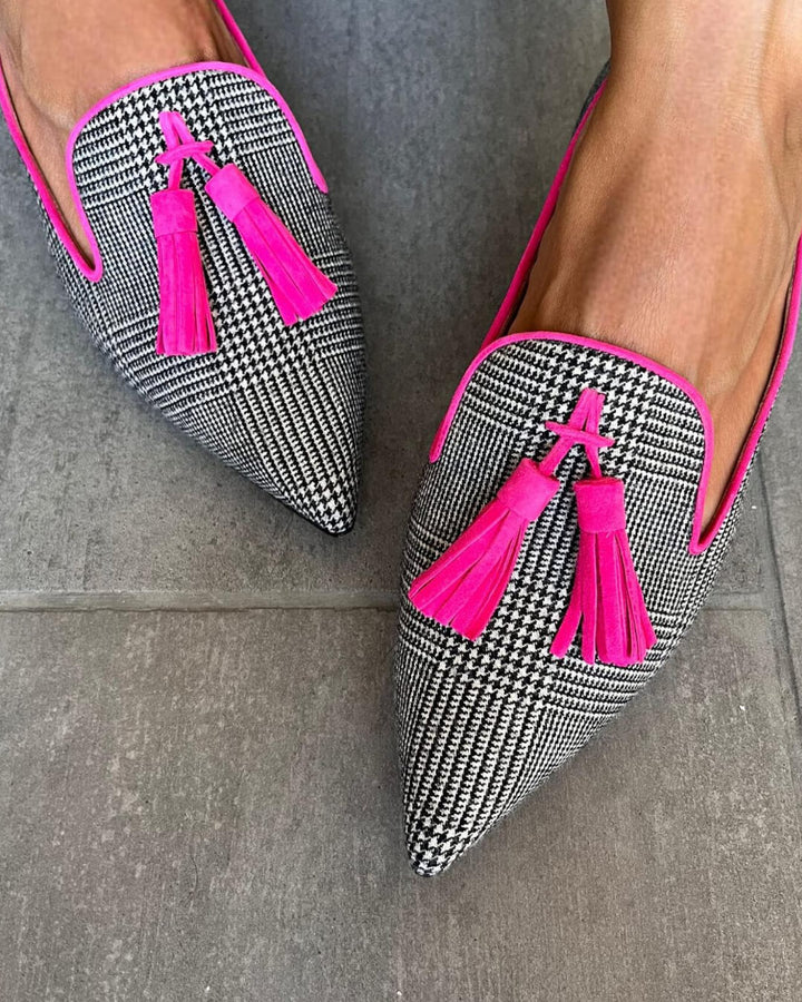 Poppy - Casual Women's Comfort Loafers with Pointed Toe and Tassel