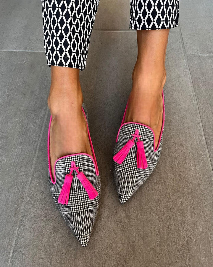 Poppy - Casual Women's Comfort Loafers with Pointed Toe and Tassel