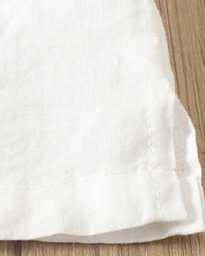 Poppy - Casual Women's Linen Top with Button Front and Short Sleeves