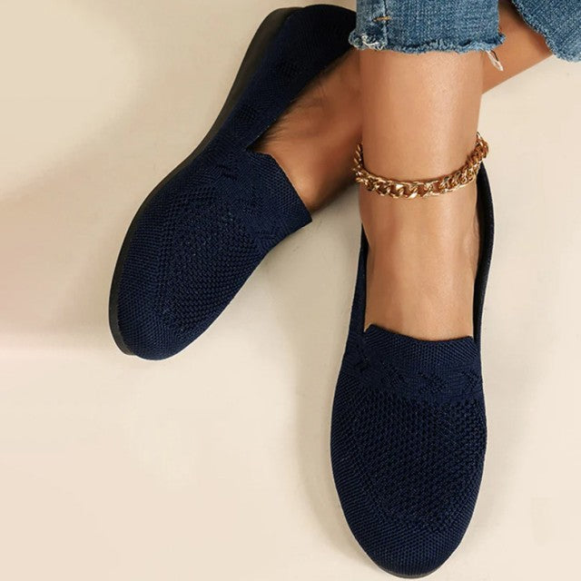 Poppy - Casual Women's Orthopedic Loafers with Woven Knit Detail