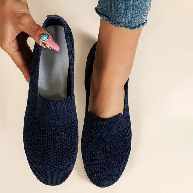 Poppy - Casual Women's Orthopedic Loafers with Woven Knit Detail