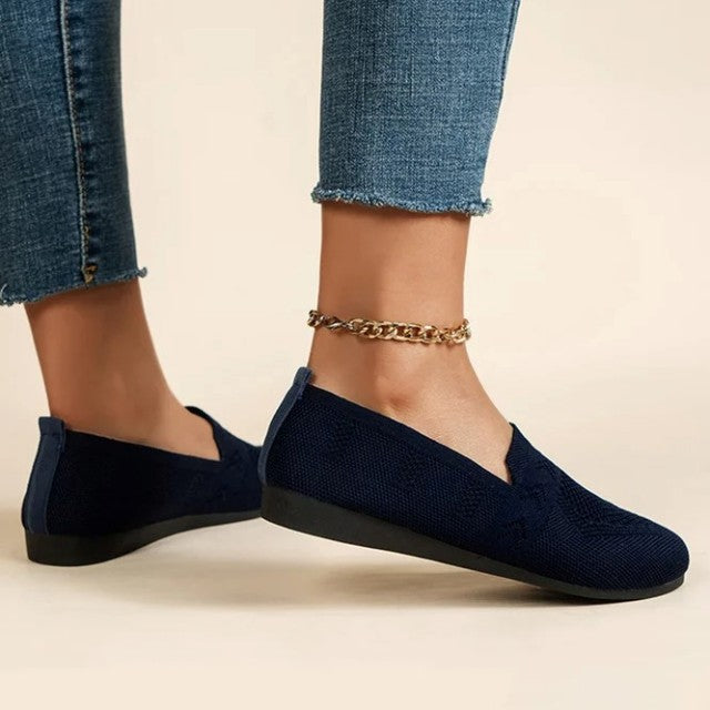 Poppy - Casual Women's Orthopedic Loafers with Woven Knit Detail