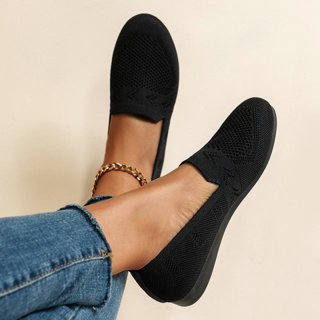 Poppy - Casual Women's Orthopedic Loafers with Woven Knit Detail