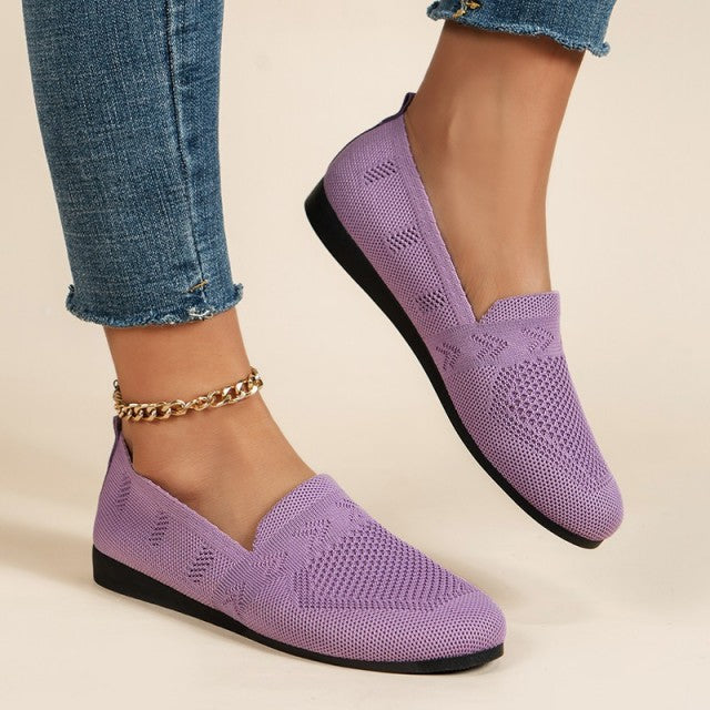 Poppy - Casual Women's Orthopedic Loafers with Woven Knit Detail