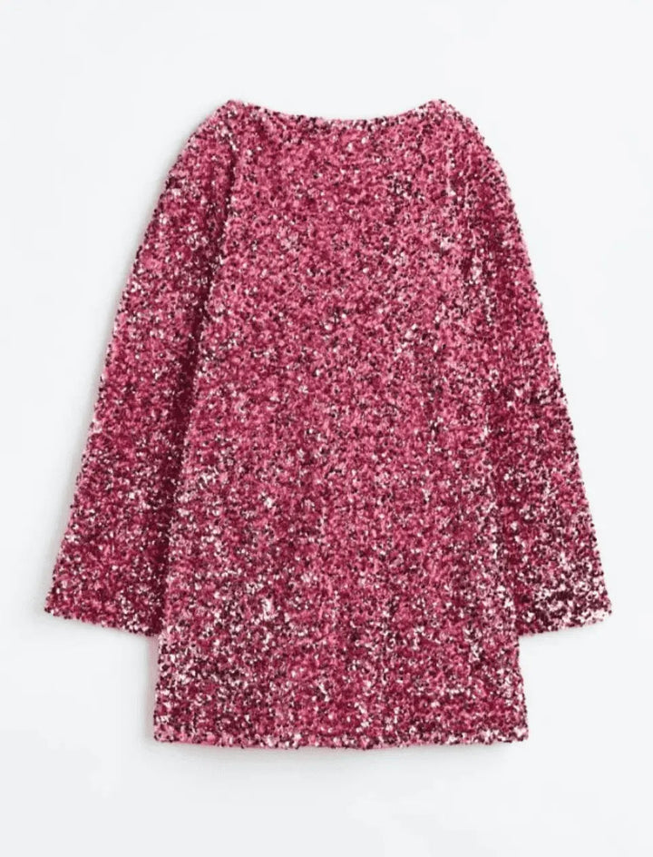 Poppy - Glam Women's Party Mini Dress with Long Sleeves and Flared Cuffs