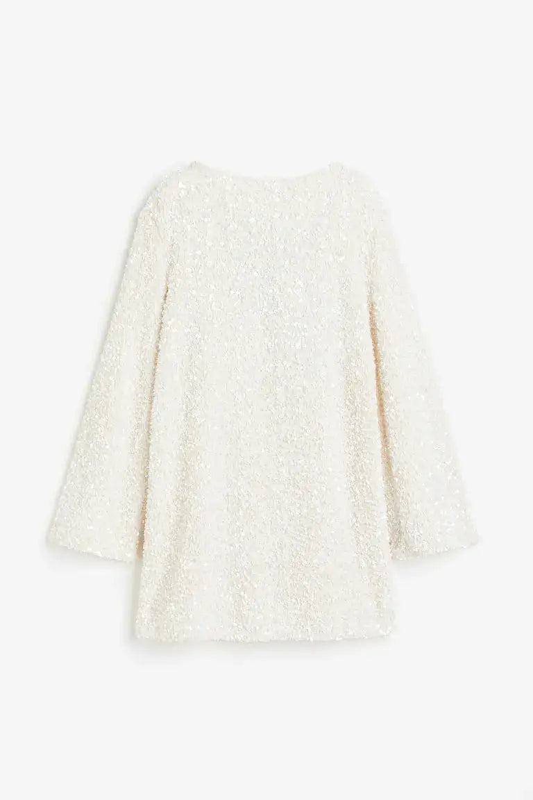 Poppy - Glam Women's Party Mini Dress with Long Sleeves and Flared Cuffs