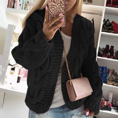 Poppy - Women’s oversized chunky knitted cardigan with open front