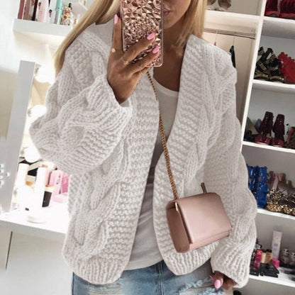 Poppy - Women’s oversized chunky knitted cardigan with open front