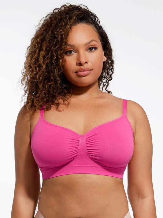 Poppy - Women's seamless push up bra with ruched front and adjustable straps