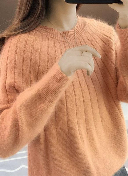 Poppy - Women’s soft cosy crew neck jumper with ribbed knit and long sleeve