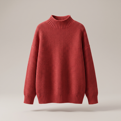 Poppy - Women’s soft oversized turtleneck jumper with warm chunky knit