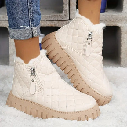 Poppy - Women's warm lined snow boots with quilted chunky sole