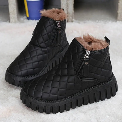 Poppy - Women's warm lined snow boots with quilted chunky sole