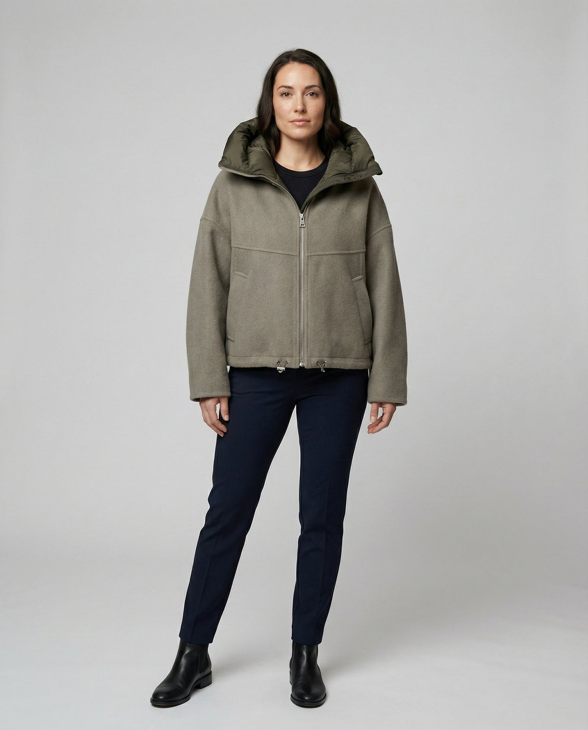 Rosie - Women’s casual hooded jacket with zip up front and drawstring hem