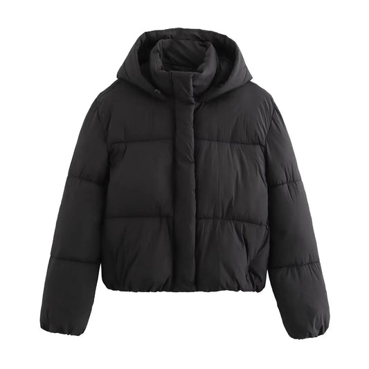 Rosie - Women's cropped hooded puffer jacket with padded quilting