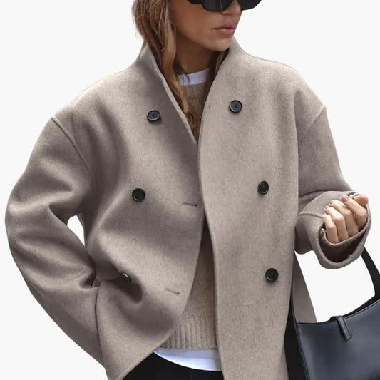 Rosie - Women's cropped winter coat with double breasted oversized fit