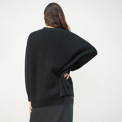 Rosie - Women’s oversized knitted cardigan with button front and v neck