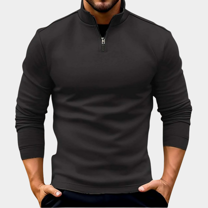 Samuel - Men's casual quarter zip jumper with slim fit and long sleeve