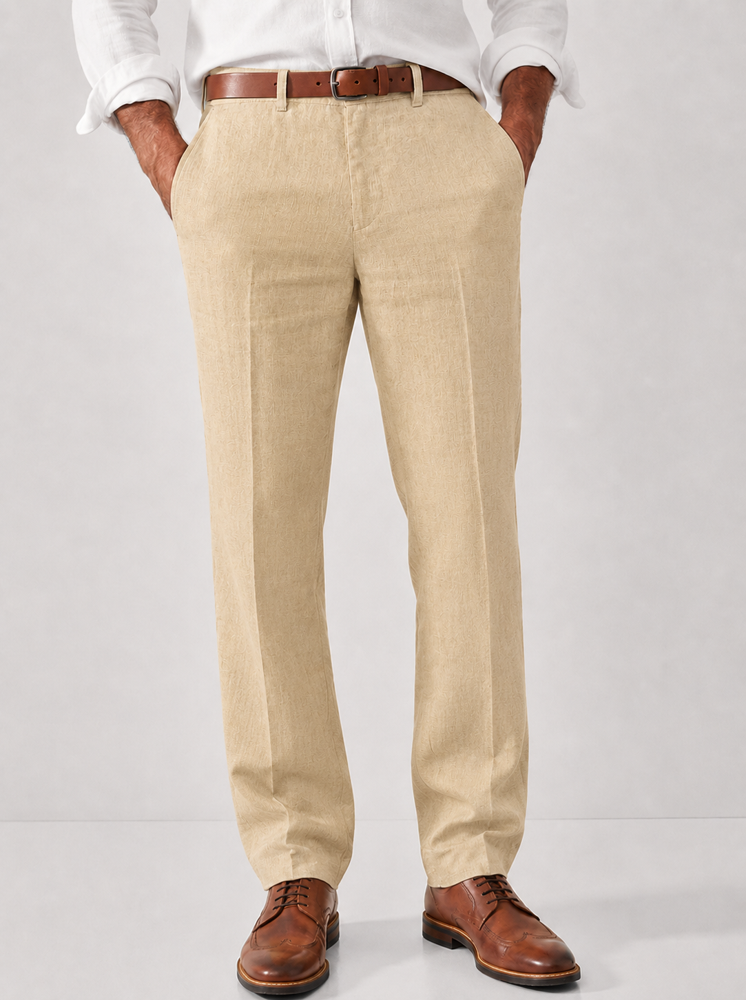 Samuel - Men’s smart chino trousers with straight leg and front crease