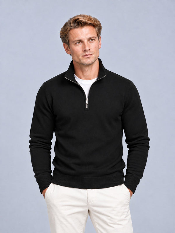 Samuel - Men’s smart quarter zip jumper with funnel neck and long sleeve