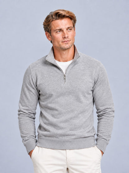 Samuel - Men’s smart quarter zip jumper with funnel neck and long sleeve