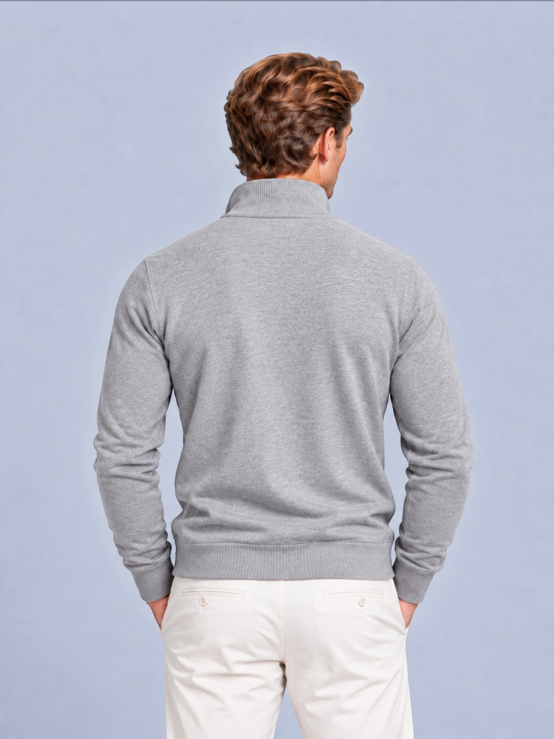 Samuel - Men’s smart quarter zip jumper with funnel neck and long sleeve