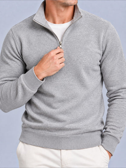 Samuel - Men’s smart quarter zip jumper with funnel neck and long sleeve