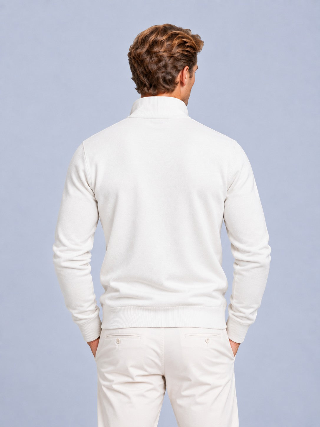 Samuel - Men’s smart quarter zip jumper with funnel neck and long sleeve