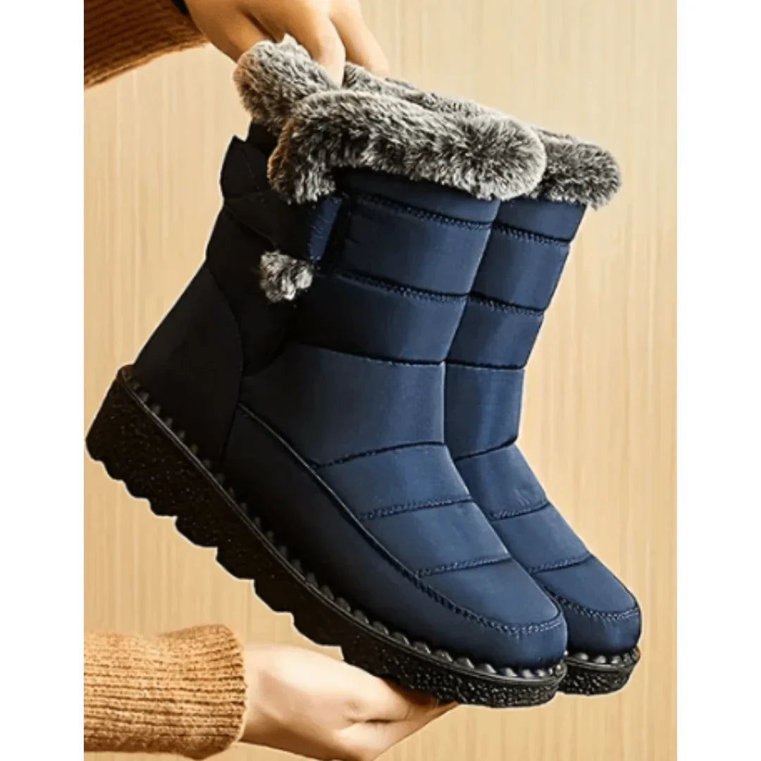 Sanne - Women's snow boots waterproof and warm with fur trim