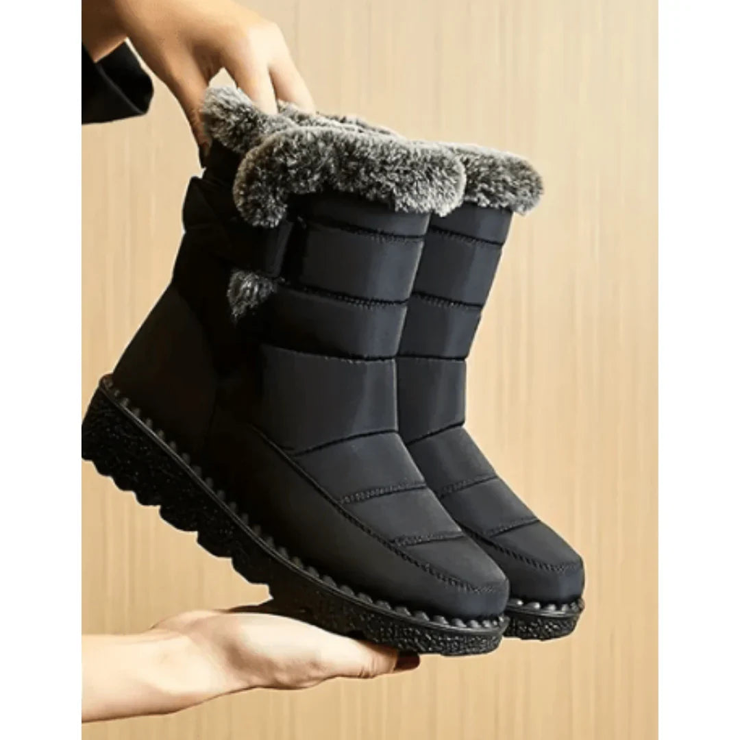 Sanne - Women's snow boots waterproof and warm with fur trim