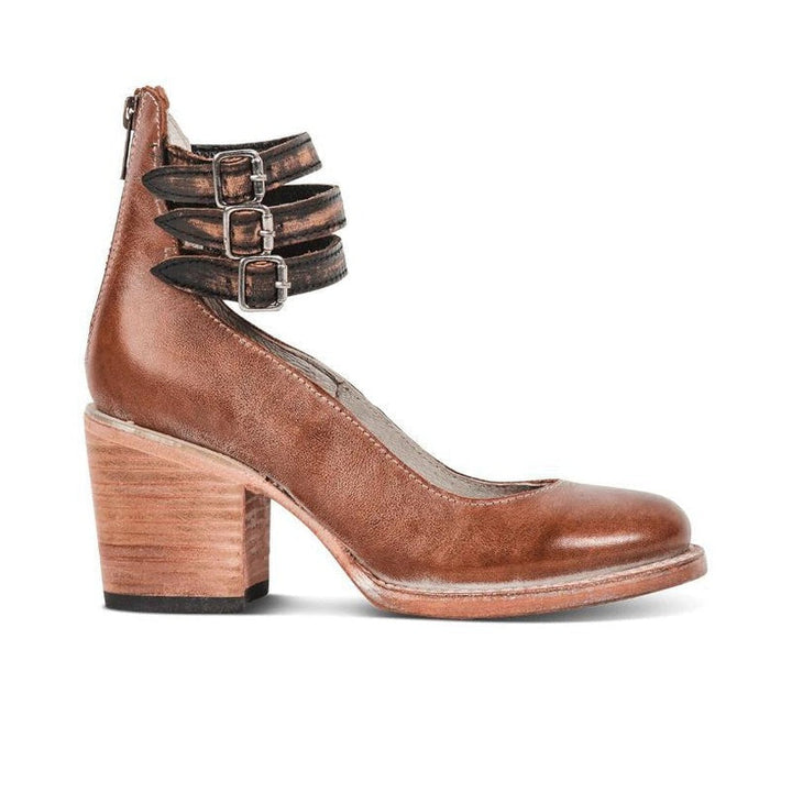 Scarlett - Vintage Women's Orthopedic Block Heel Shoes with Double Buckle Ankle Strap and Round Toe