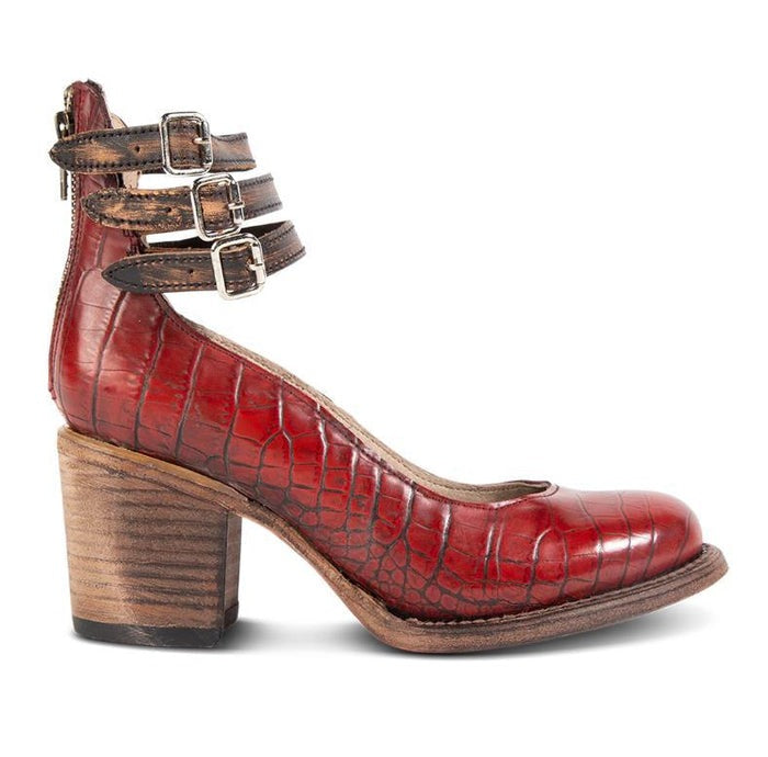 Scarlett - Vintage Women's Orthopedic Block Heel Shoes with Double Buckle Ankle Strap and Round Toe
