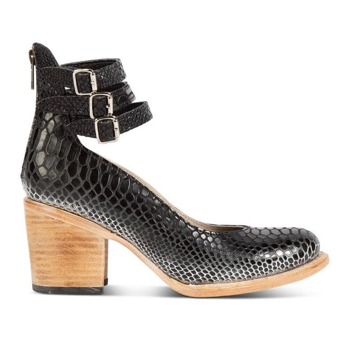 Scarlett - Vintage Women's Orthopedic Block Heel Shoes with Double Buckle Ankle Strap and Round Toe