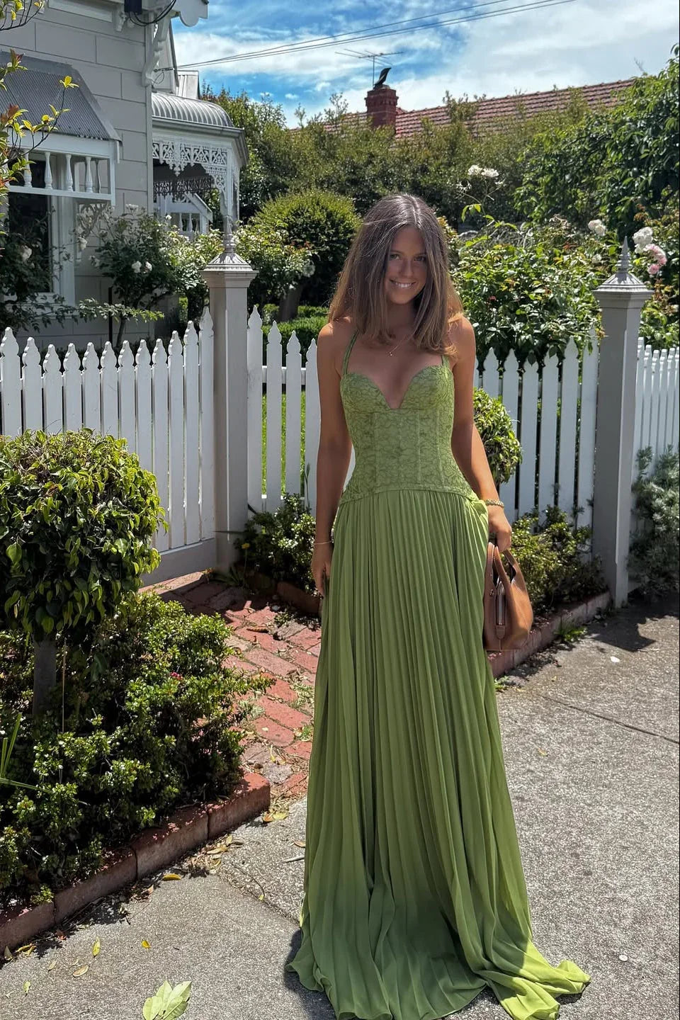 Serena - Flowy Women's Wedding Guest Dress with Halter Neck and Pleated Maxi Skirt
