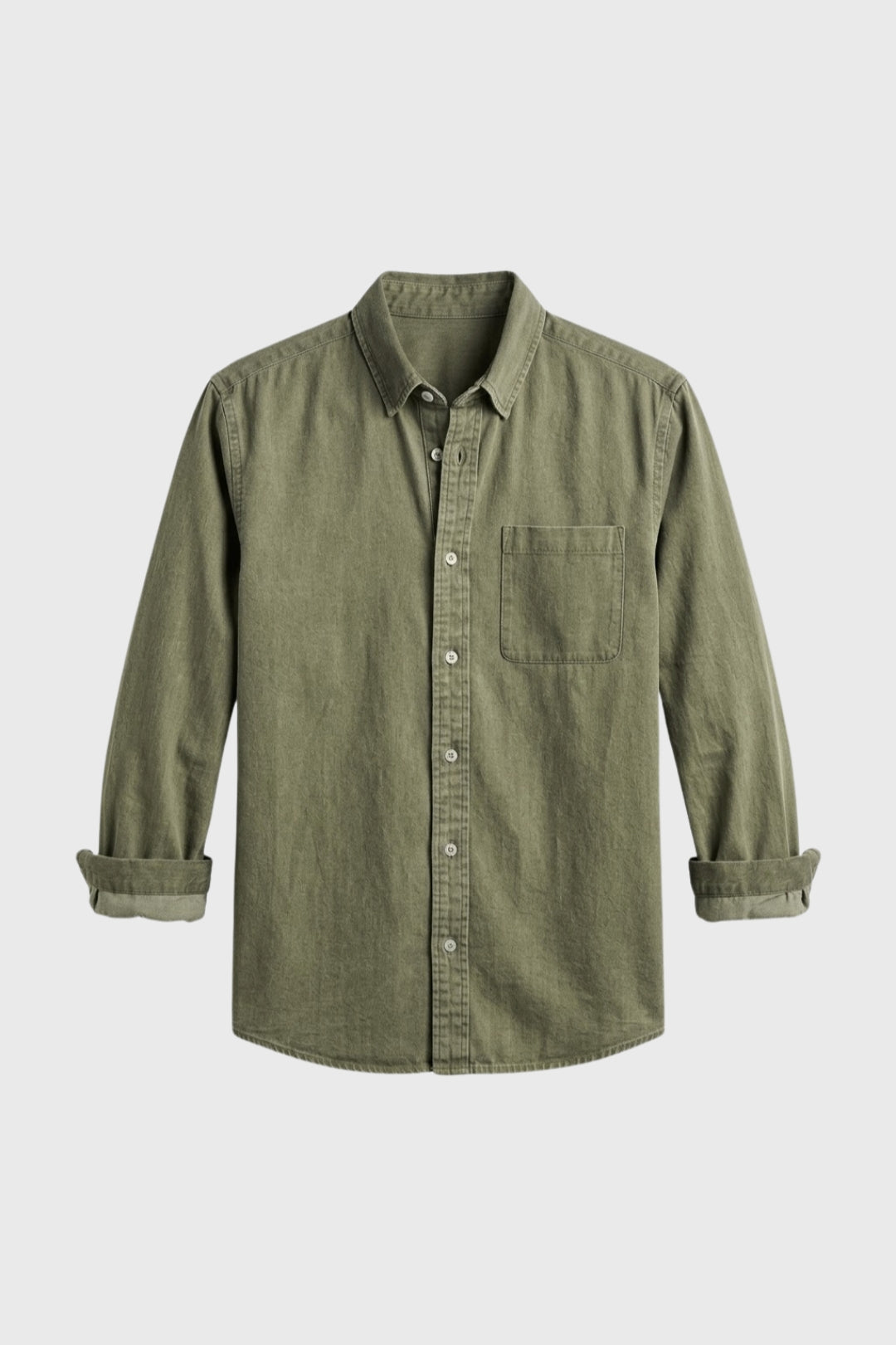 Shirt Men - Relaxed Fit with Chest Pocket and Button Collar | Casual